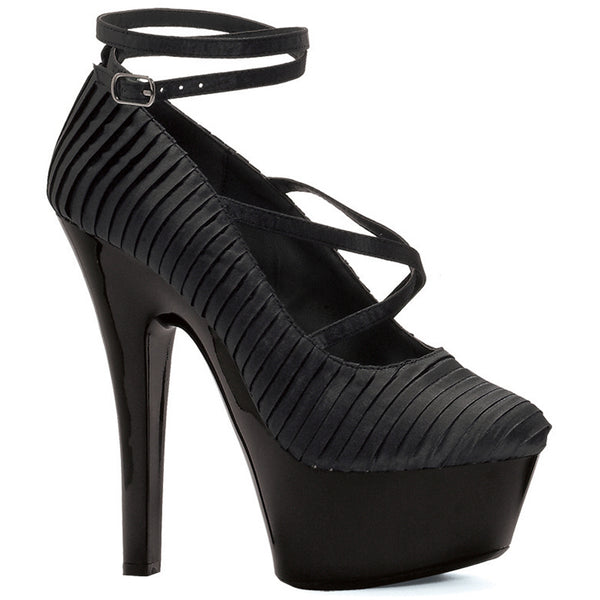 6" Heel  With Pleated Satin And Ankle Strap Ellie  601-JUDITH