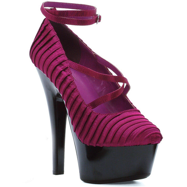6" Heel  With Pleated Satin And Ankle Strap Ellie  601-JUDITH