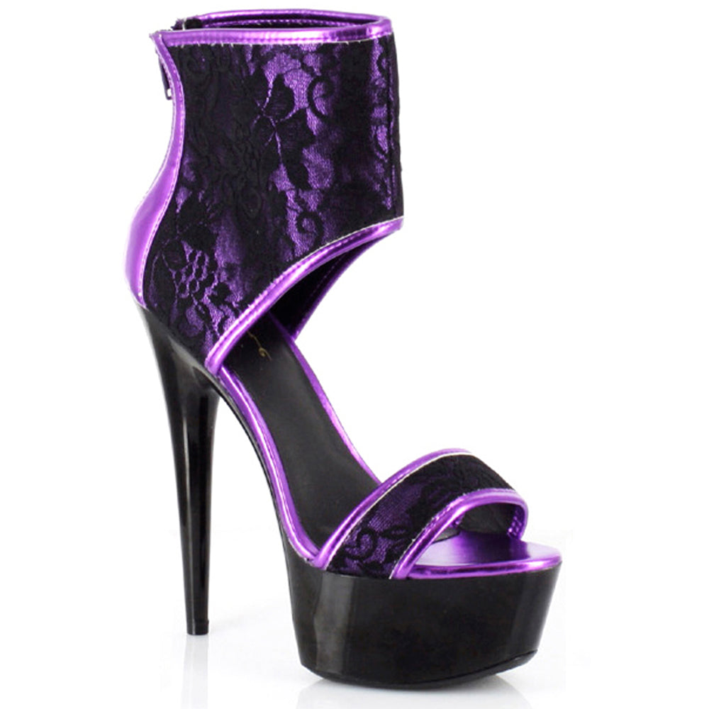 Ellie 6" Pointed Heel Platform Sandals with 2" Lace Upper for Women Secondary image