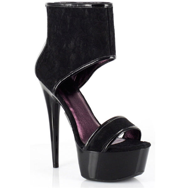 6" Pointed Heel Platform Sandal W/ 2" Layer Lace Upper Ellie  609-AMANDA