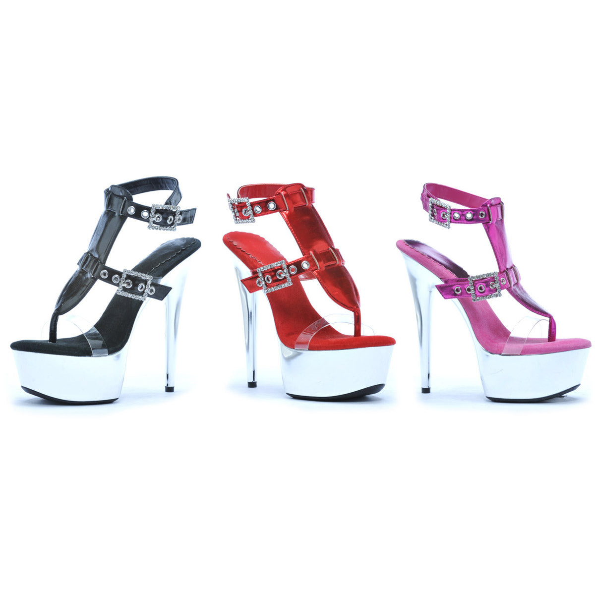 Platform Stiletto T-Strap Sandals Ellie  609/GENEVA Main image
