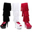 Knee High Fringed Platform Boots Ellie  609/HOPI