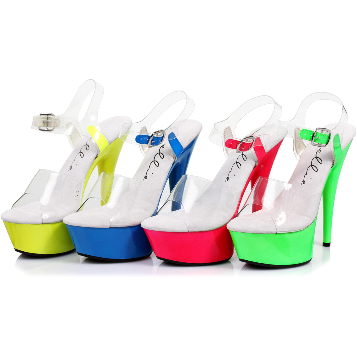 Neon Platform Clear Upper High Heels Ellie  609/ROXY