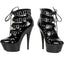 Black 6" Studded Lace Up Closed Toe Heel Shoes Heels Ellie Sexy Ellie  609/RAMONA/BLK