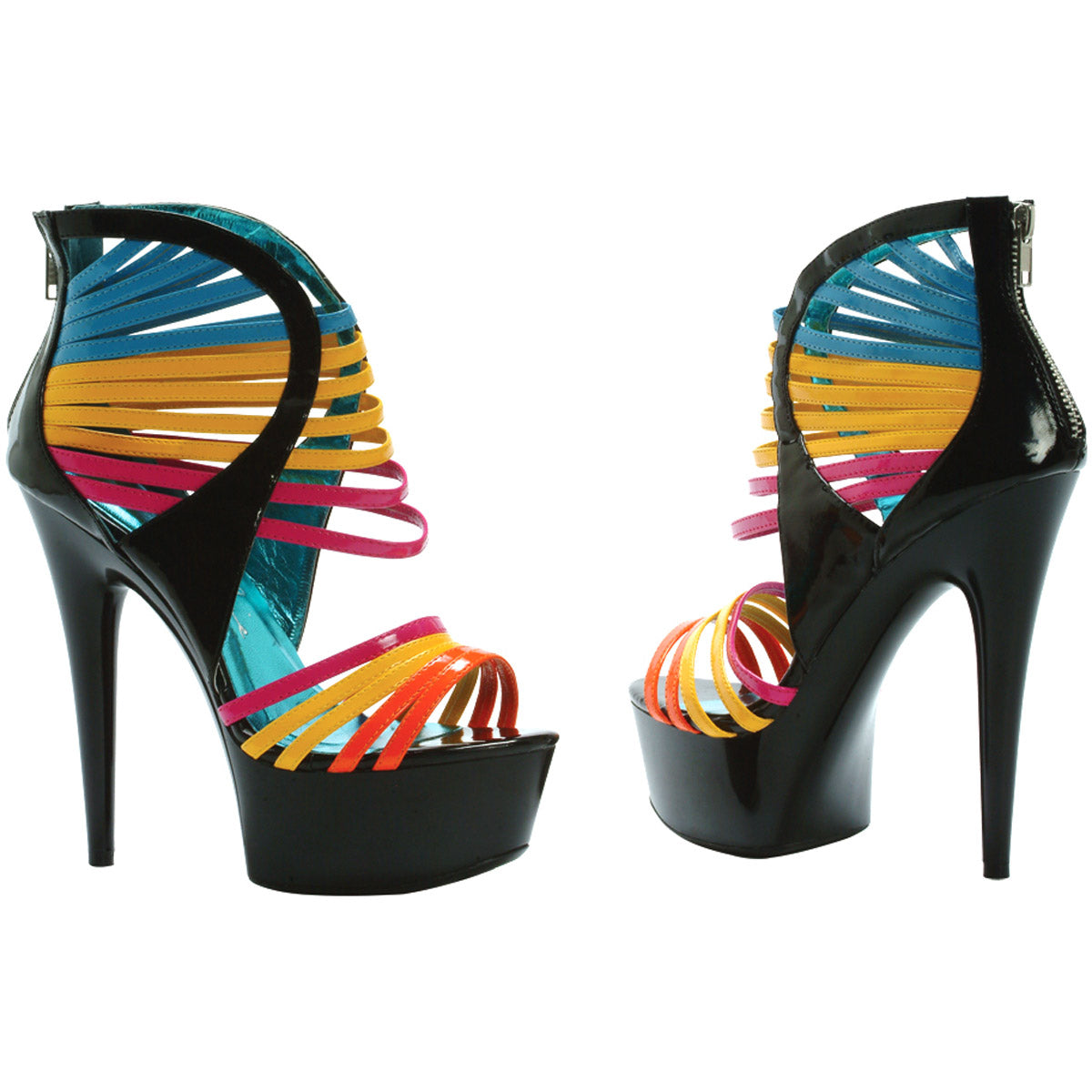 Platform Multi Color Strap High Heels Ellie  609/SUNKISS Main image