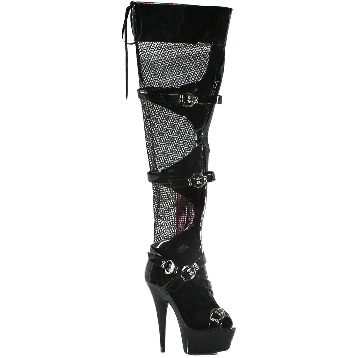 Platform Stiletto Thigh High Fishnet Boots Ellie  609/TASHA Main image