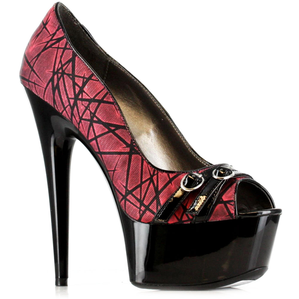 6" Peep Toe Stiletto With Buckle Details And Branch Pattern Ellie  609-WILLOW Main image