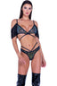 Sequin Fishnet Strappy Shorts With Puckered Back Roma  6438
