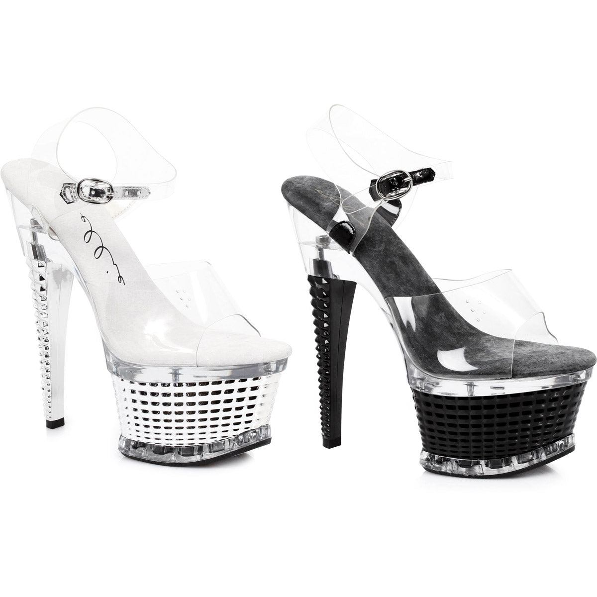 Textured Platform Clear Upper High Heels Ellie  649/DIAMANTE Main image