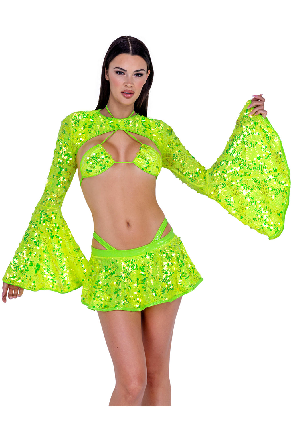 Sequin Flare Skirt Roma  6414