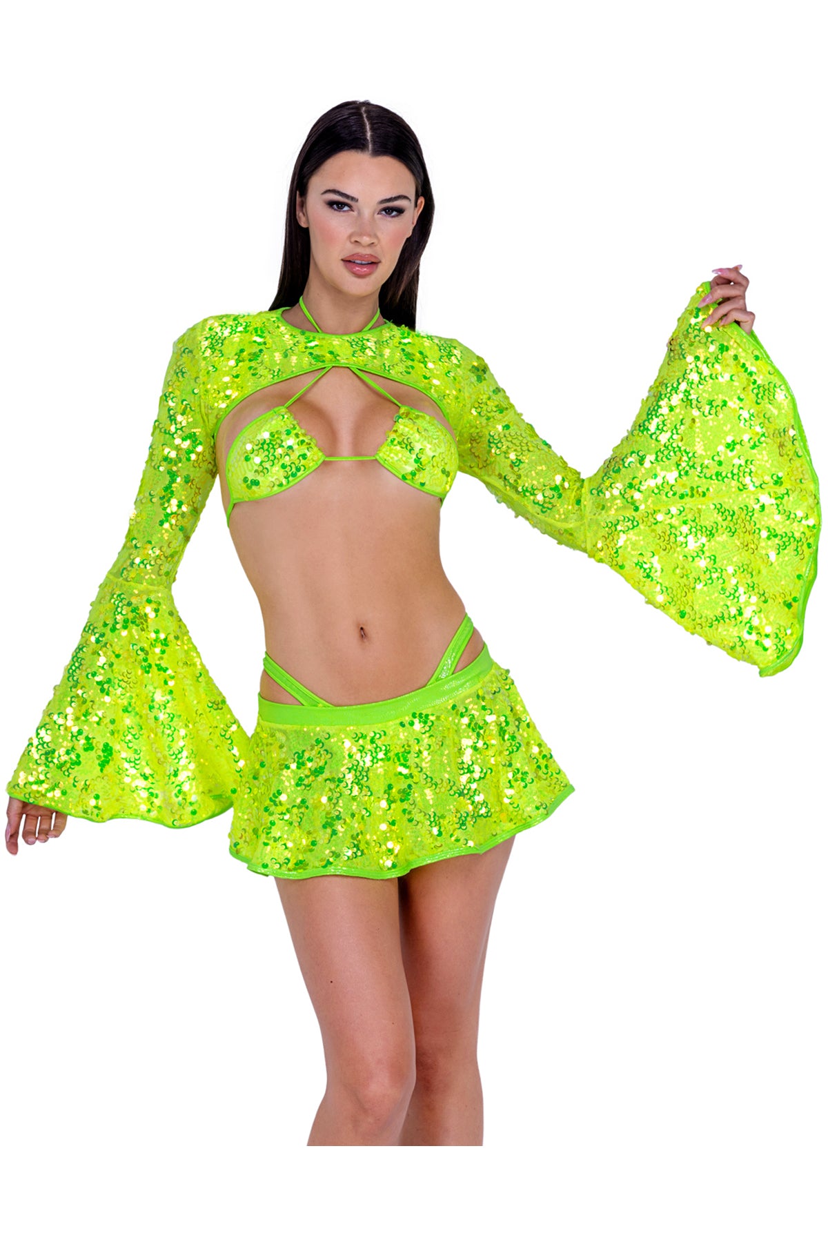 Sequin Flare Skirt Roma  6414