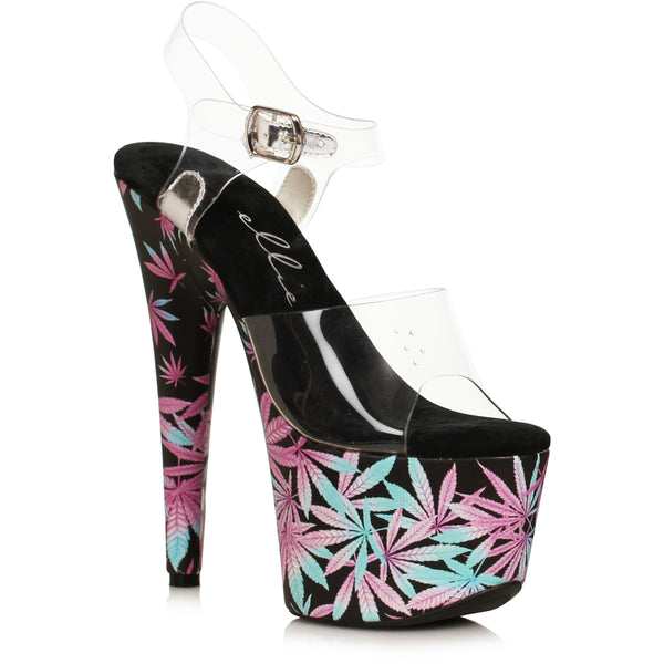 7" Heel Stiletto Sandal W/Print Wrapped Platform Ellie  709/BAMBI