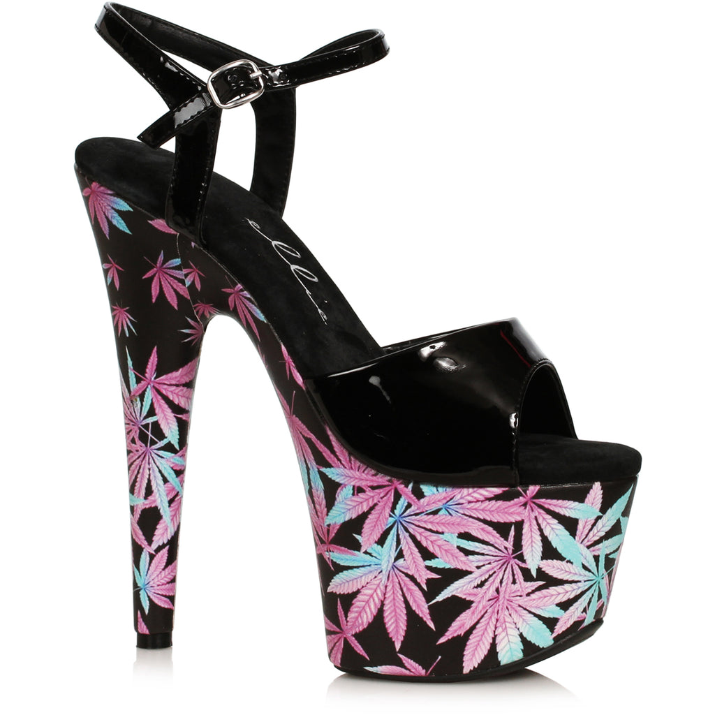 7" Heel Stiletto Sandal W/Print Wrapped Platform Ellie  709/BAMBI