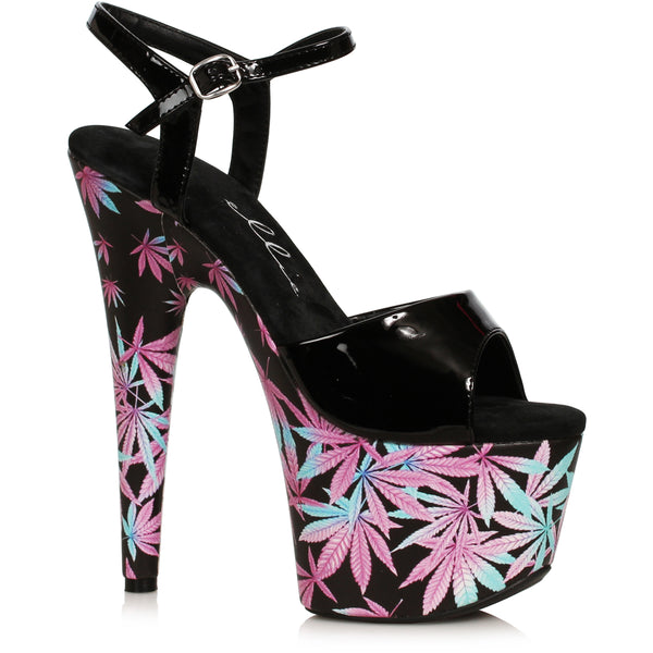 7" Heel Stiletto Sandal W/Print Wrapped Platform Ellie  709/BAMBI