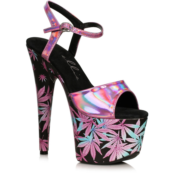 7" Heel Stiletto Sandal W/Print Wrapped Platform Ellie  709/BAMBI