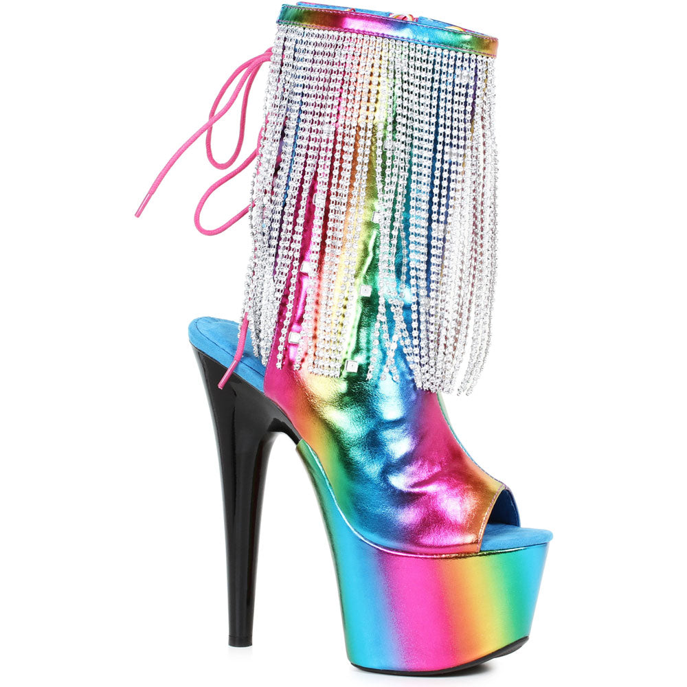 7 Platform Heel W/Fringe Light Up. Ellie  709/DAZZLE/MULT