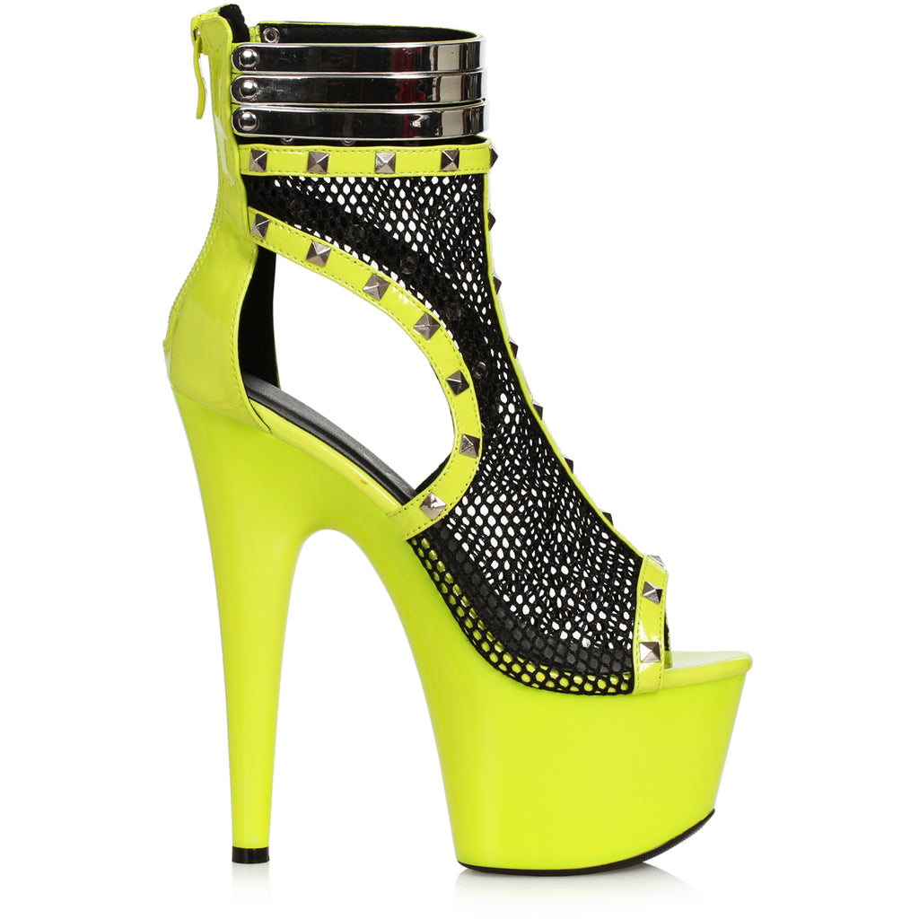 7" Heel Stiletto Boot With Fishnet And Stud Embellishments Ellie  709/FORGE