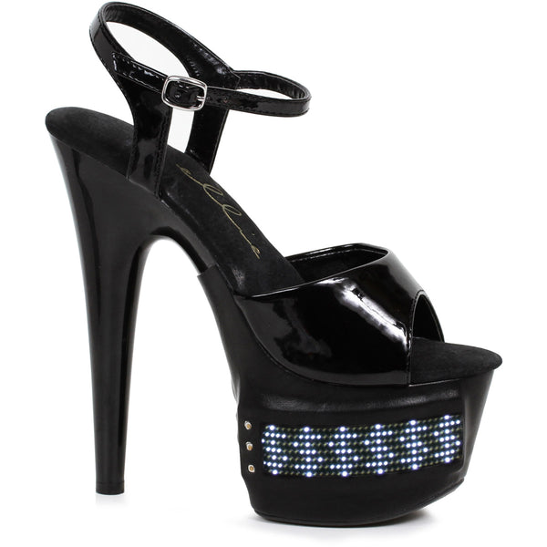 7" Pointed Stiletto Sandal LED Ellie  709/JULIET/LED/BLK