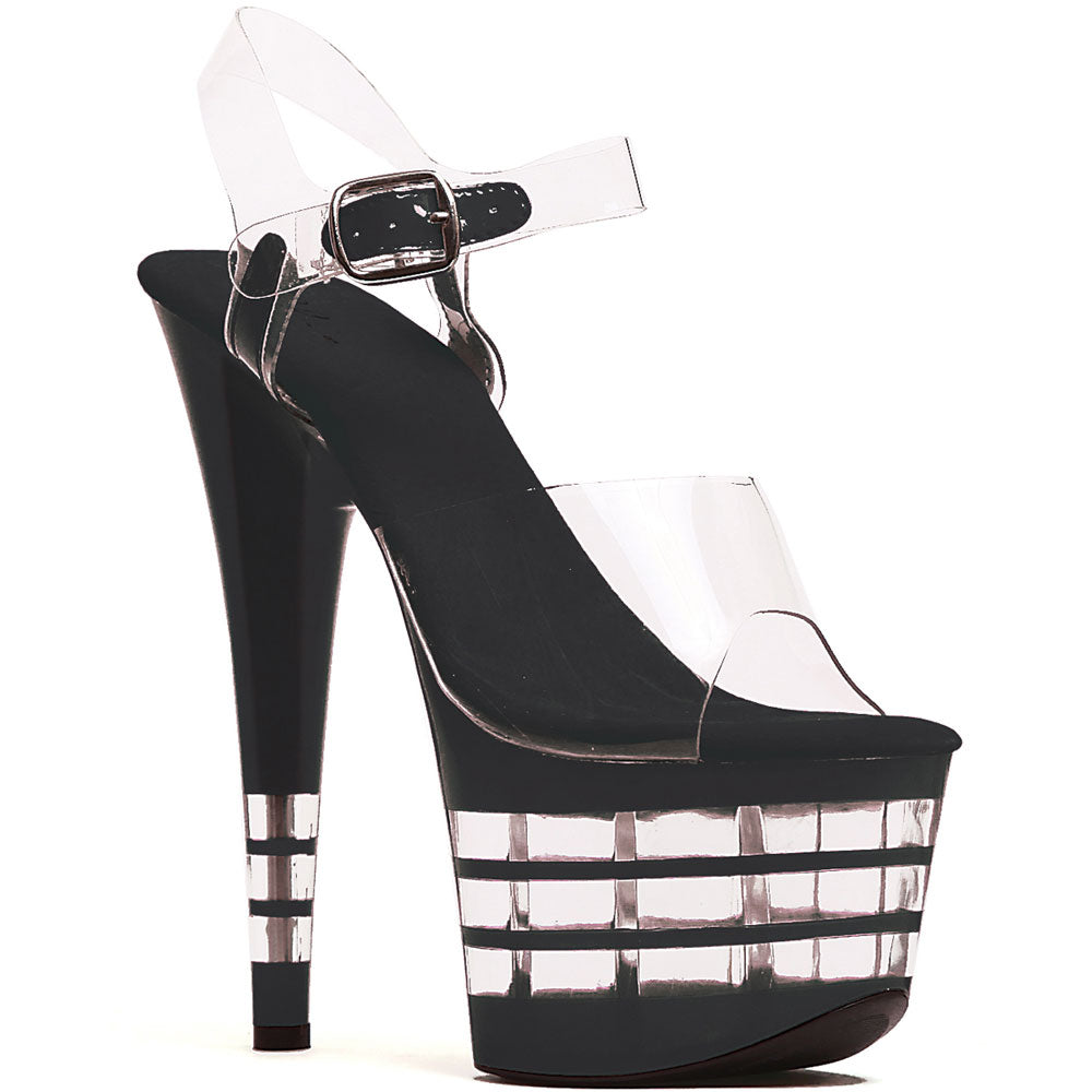 7" Sandals Ellie  709/STACK/BLK