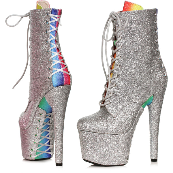 7" Heel Stiletto Ankle Boot With Corset Detail Ellie  709/TERESSA