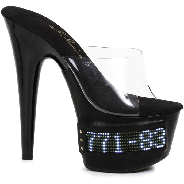 7" Pointed Stiletto Mule LED Ellie  709/VANITY/LED/CLRB