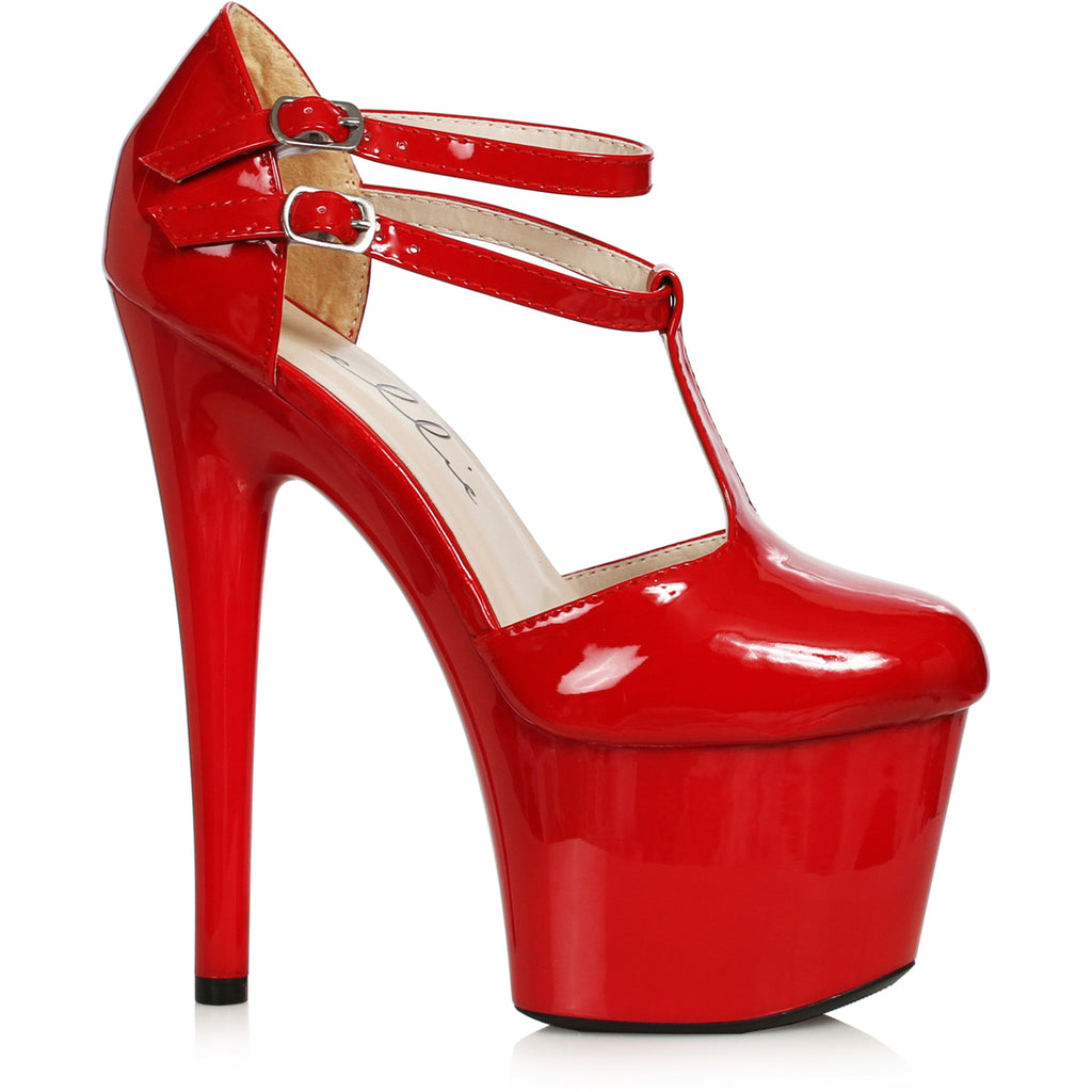 7" Heel Closed Toe Platform With T-Strap Ellie  709/VENUS