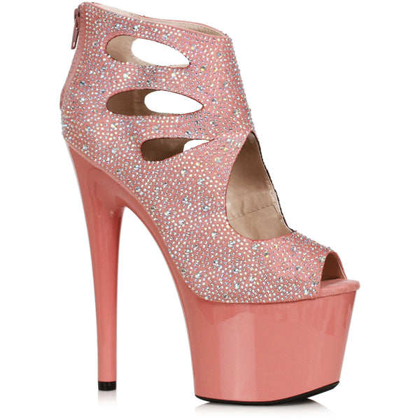 7" Heel Microfiber Platform With Rhinestones Ellie  709/WENDY