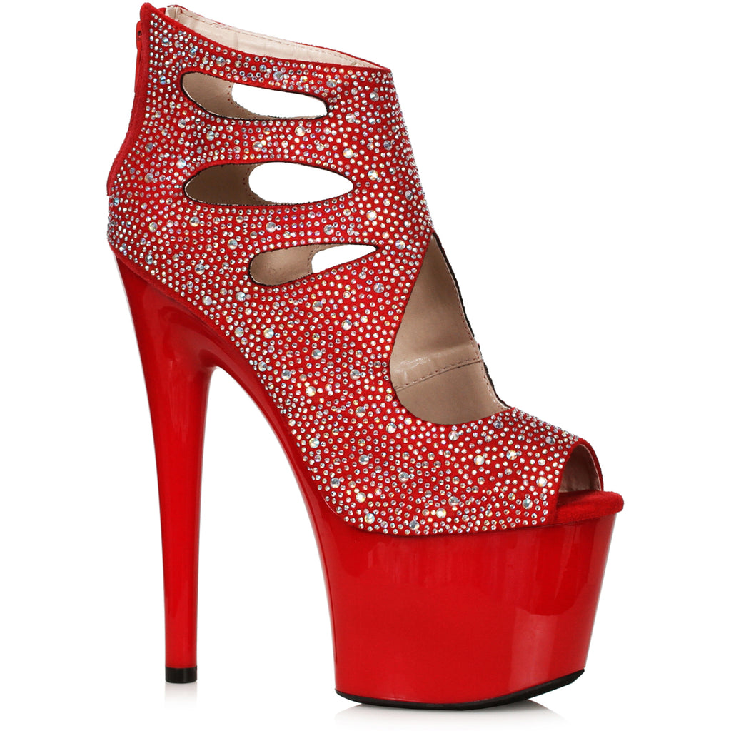 7" Heel Microfiber Platform With Rhinestones Ellie  709/WENDY