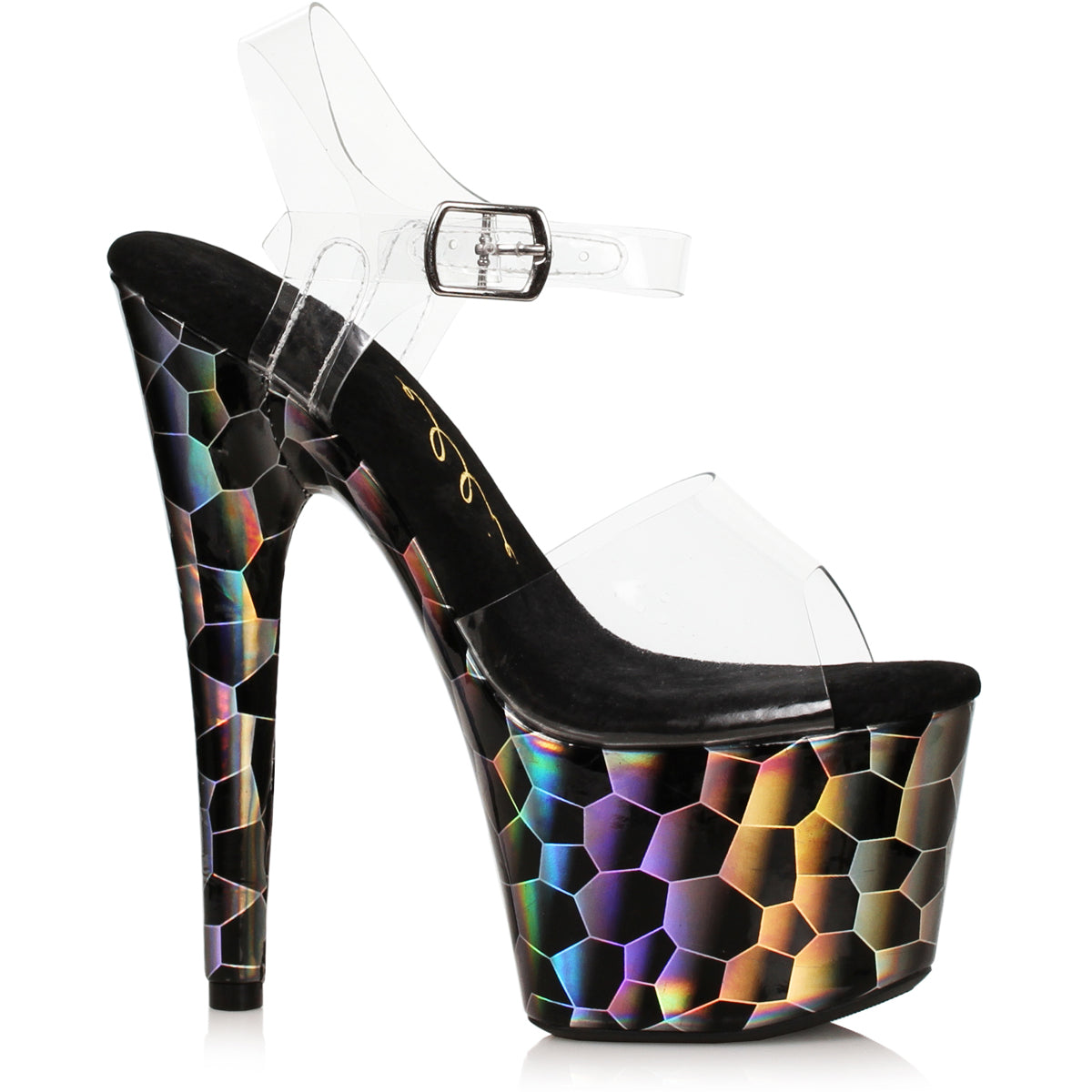 7" Heel Stiletto Sandal With Holographic Platform Ellie  709/YO Main image