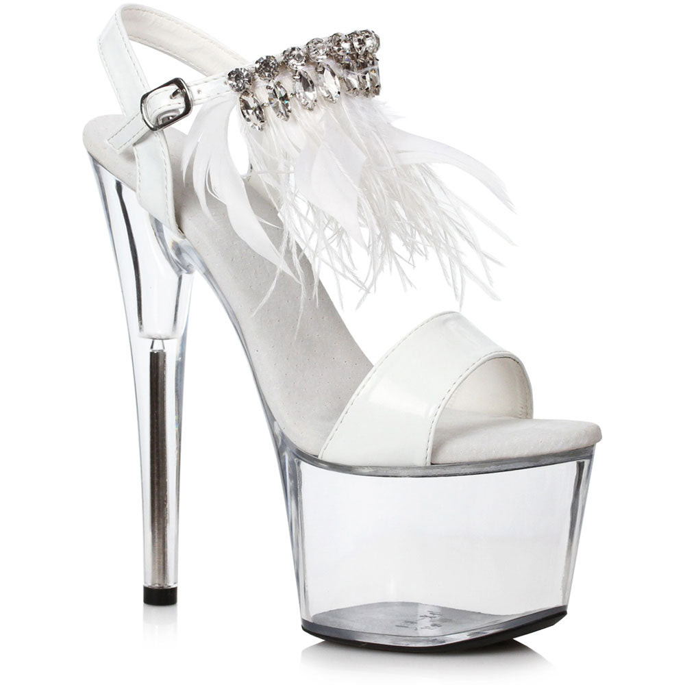 7 Feather And Rhinestone Sandal Ellie  709/ZAHRA/WHT Main image