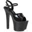 7 HEEL POINTED STILETTO SANDAL W/ METALLIC PLATFORM & UPPER Ellie  711/BABBLE/BLK