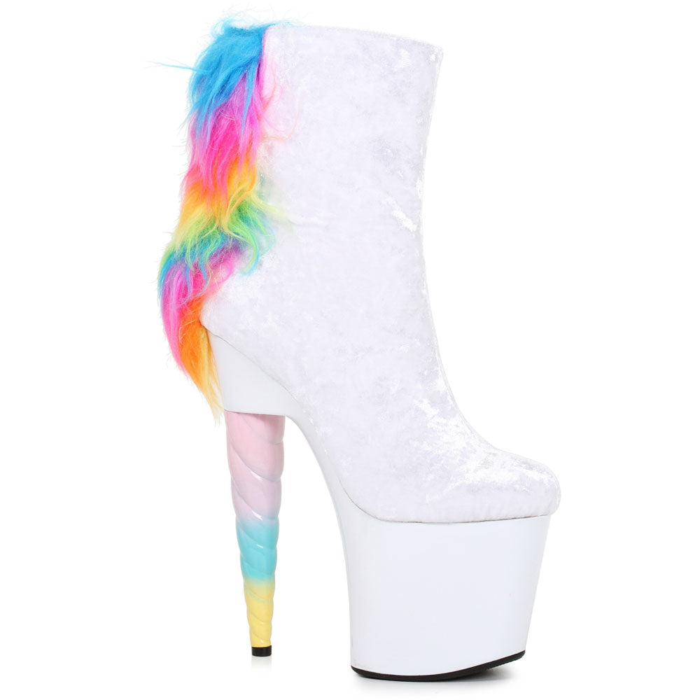 7 Unicorn Heel Platform Bootie with faux fur. Ellie  777/MAGIC/WHT Main image