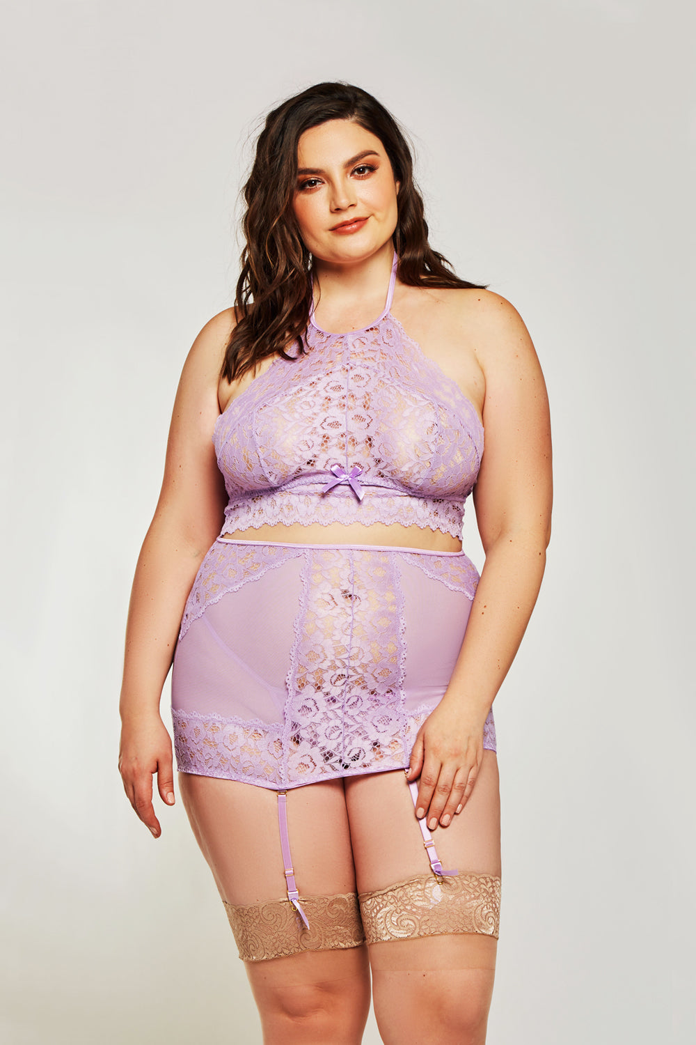 Halter Bra, Garter Skirt, & Panty Set Icollection  8917X Main image