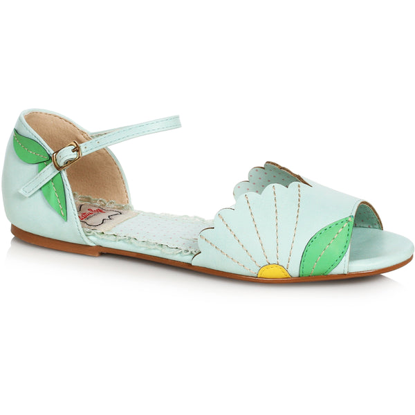 Tri Toned Flat Shoe With Buckle Closure Ellie Bettie Page BP100-MOLLY