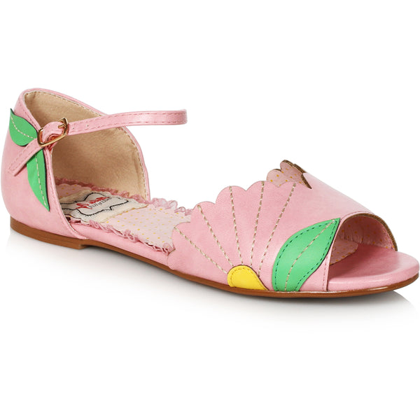 Tri Toned Flat Shoe With Buckle Closure Ellie Bettie Page BP100-MOLLY