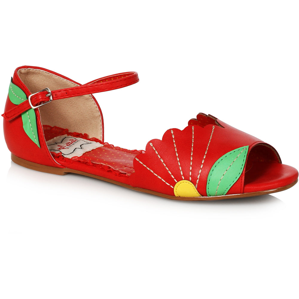 Tri Toned Flat Shoe With Buckle Closure Ellie Bettie Page BP100-MOLLY