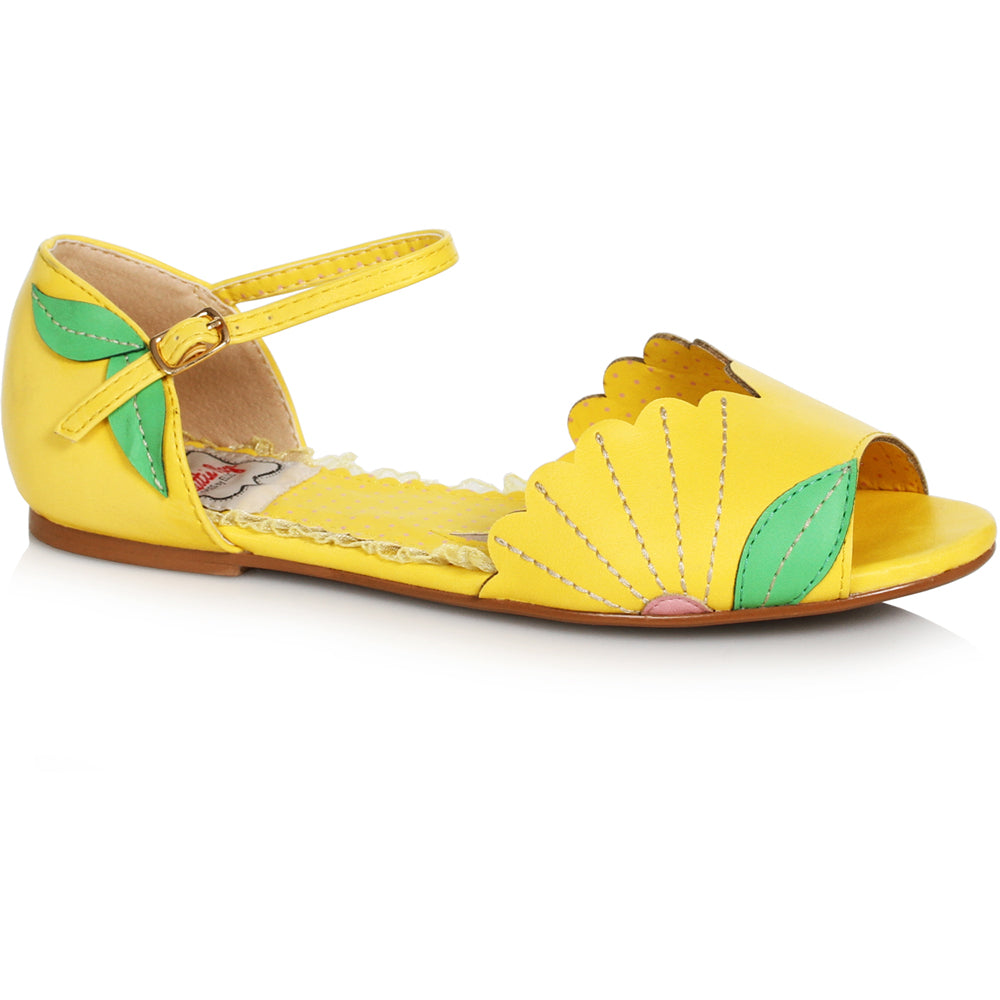 Tri Toned Flat Shoe With Buckle Closure Ellie Bettie Page BP100-MOLLY
