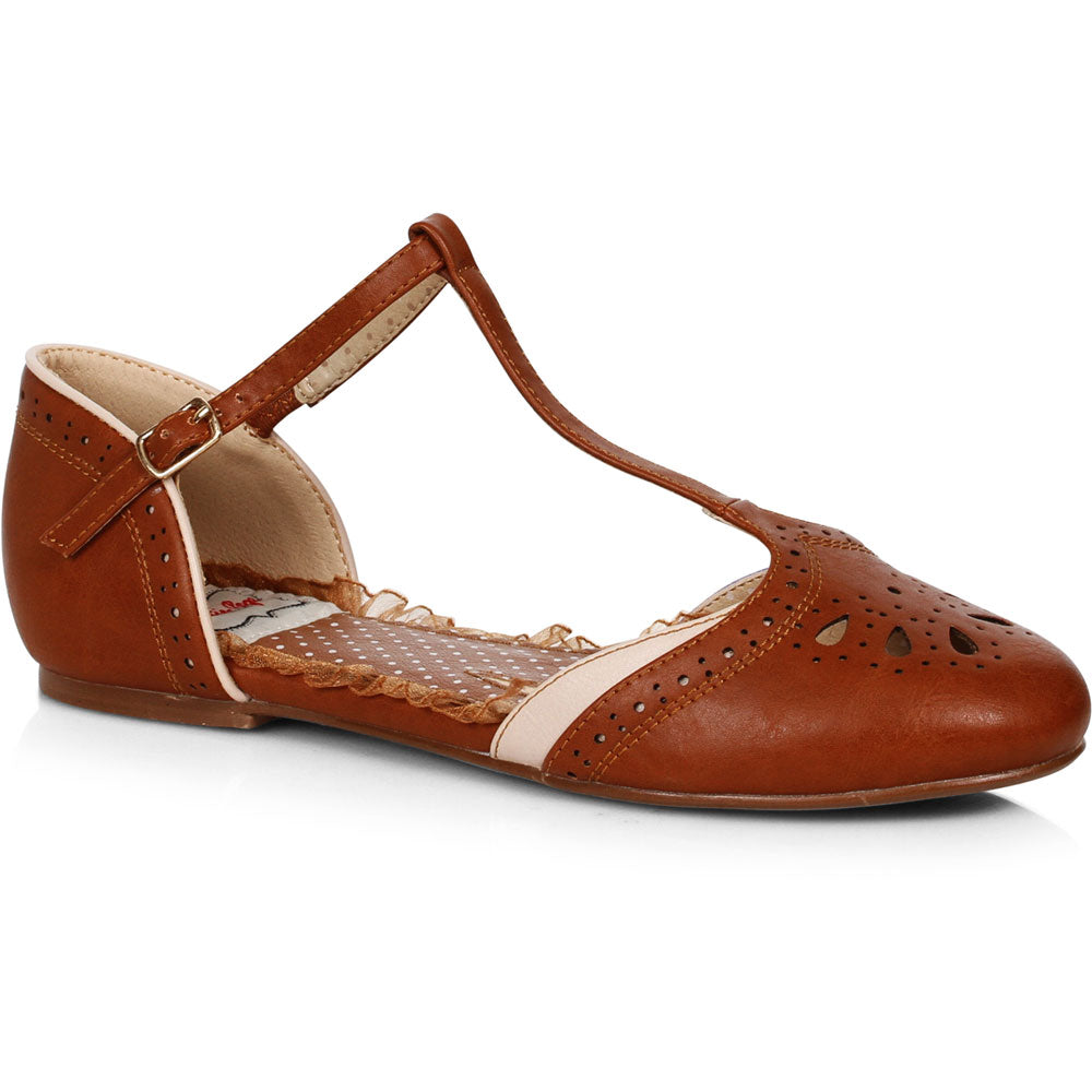 1 T-strap Flat Shoe With Cutout Decor Secondary image