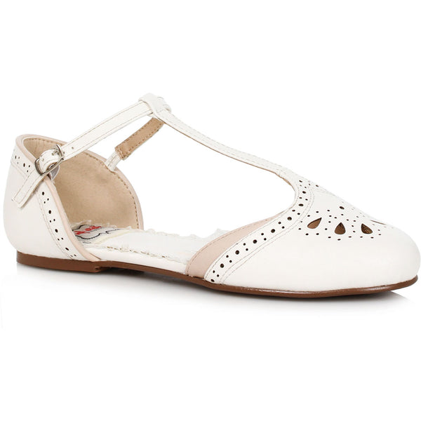 1 T-strap Flat Shoe With Cutout Decor Ellie  BP100/NANCY