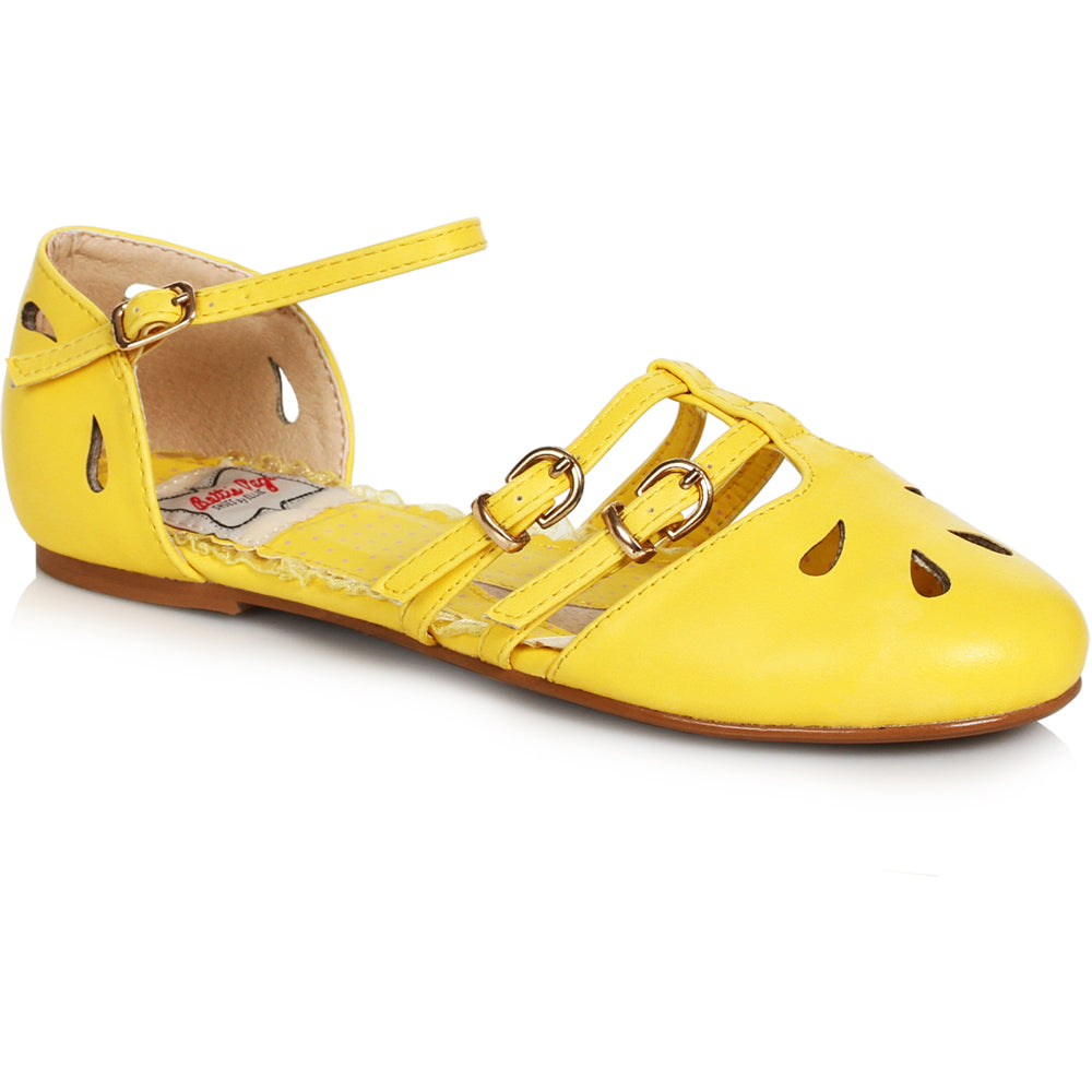 Closed Toe Flat With Cutout Dã©Cor & Buckle Closure Ellie Bettie Page BP100-POLLY