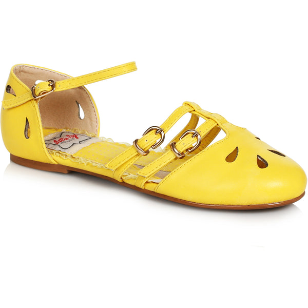 Closed Toe Flat With Cutout Dã©Cor & Buckle Closure Ellie Bettie Page BP100-POLLY