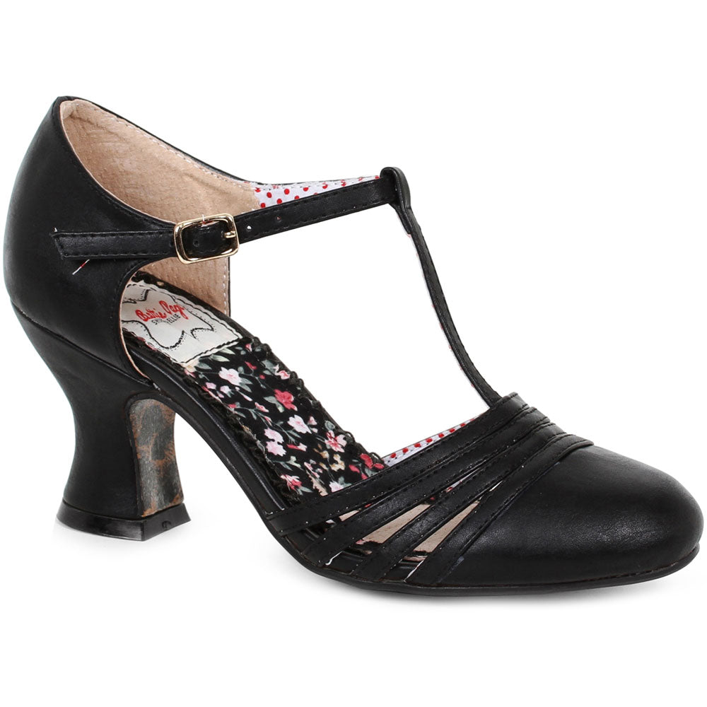 2.5" T Strap Heel Ellie  BP254/LUCY/BLK