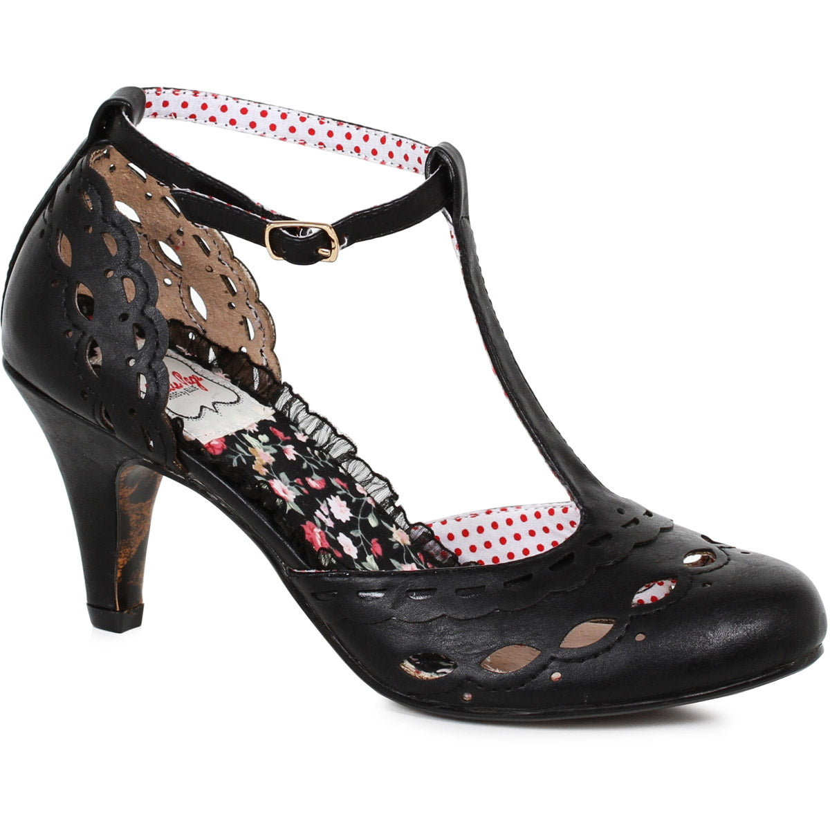 3" T Strap Cut Out Detail Heel Ellie  BP310/RAINE/BLK Main image