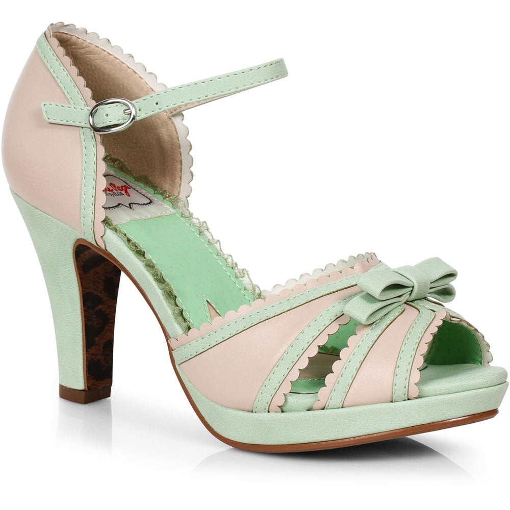 4 Two Toned Peep Toe Sandal With Bow Secondary image