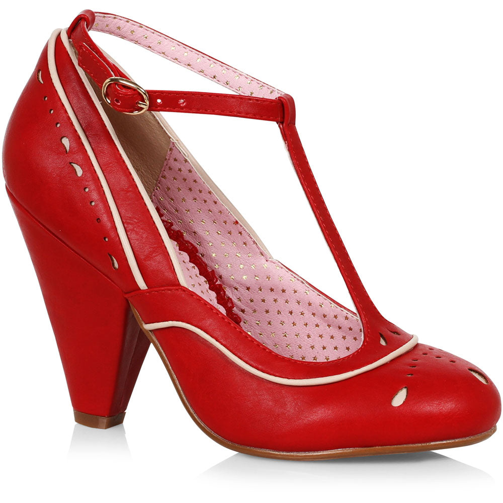 4" Cone Heel T-Strap Shoes Secondary image