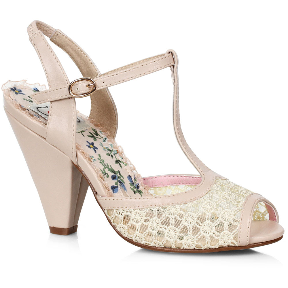 4 T-strap Peep Toe Shoe With Lace Ellie  BP403/BROOKLYN