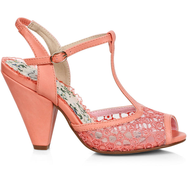 4 T-strap Peep Toe Shoe With Lace Ellie  BP403/BROOKLYN