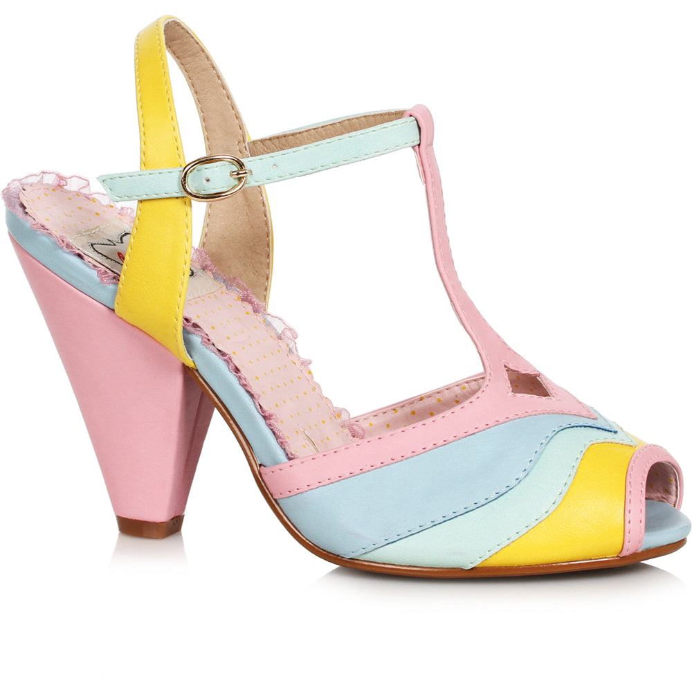 4" Peep Toe T-Strap Shoe With Buckle Closure Ellie Bettie Page BP403-JILLY Main image