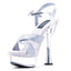 6 Silver Cone Heel Glitter Sandal. Ellie ELLIE C/JANIE