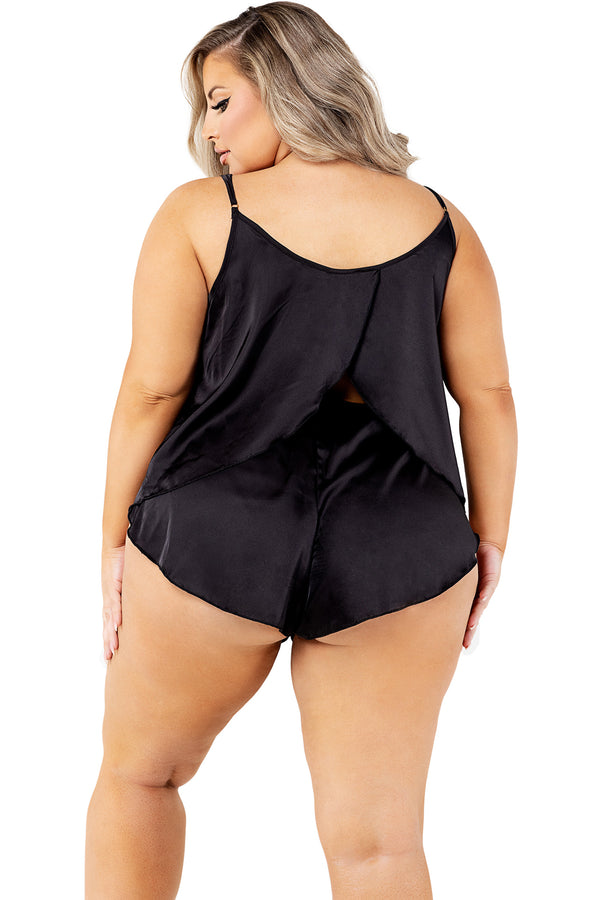 2Pc Soft Satin Tulip Short Set Roma  LI505Q